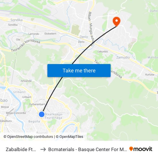 Zabalbide Fte. 61 to Bcmaterials - Basque Center For Materials map