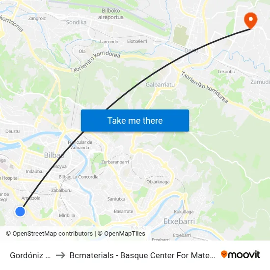 Gordóniz 99 to Bcmaterials - Basque Center For Materials map