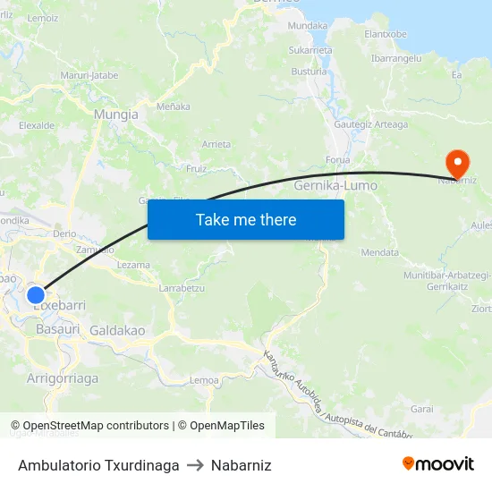 Ambulatorio Txurdinaga to Nabarniz map