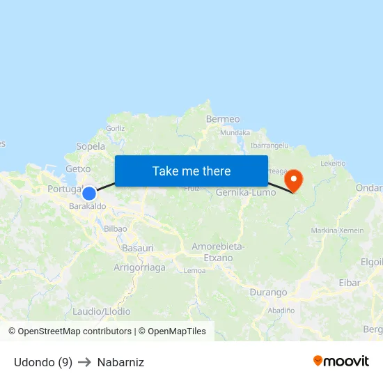 Udondo (9) to Nabarniz map