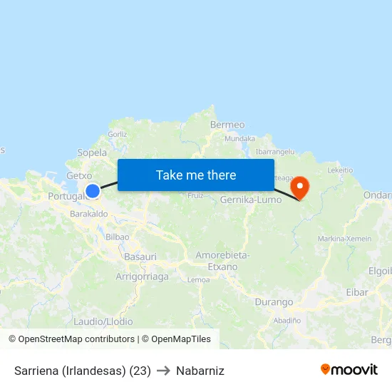 Sarriena (Irlandesas) (23) to Nabarniz map