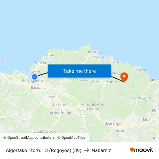 Algortako Etorb. 13 (Regoyos) (39) to Nabarniz map