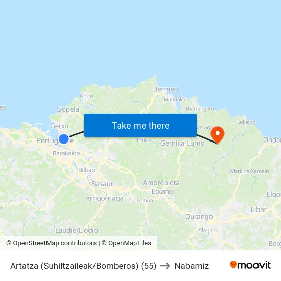 Artatza (Suhiltzaileak/Bomberos) (55) to Nabarniz map