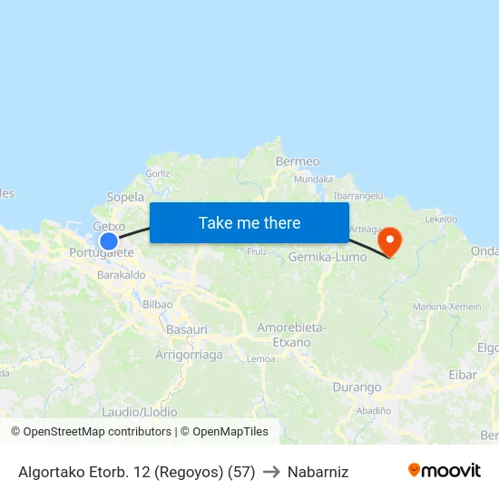Algortako Etorb. 12 (Regoyos) (57) to Nabarniz map