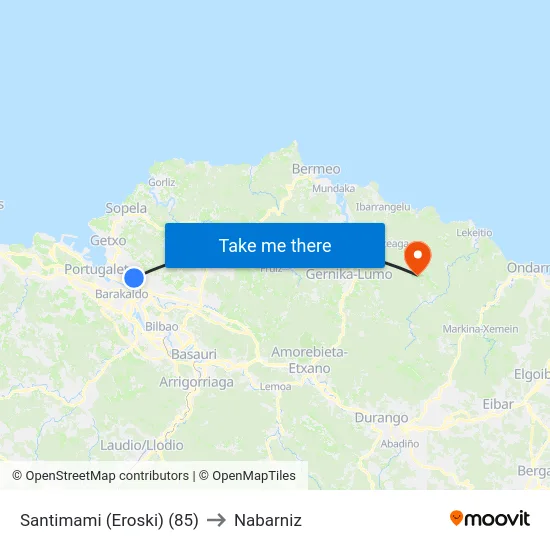 Santimami (Eroski) (85) to Nabarniz map
