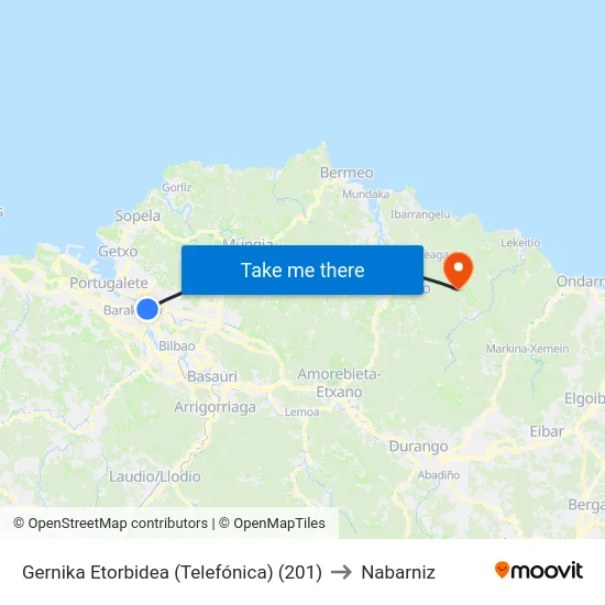 Gernika Etorbidea (Telefónica) (201) to Nabarniz map