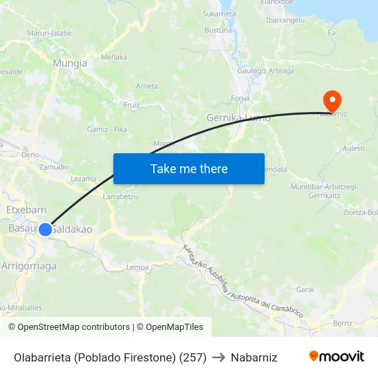 Olabarrieta (Poblado Firestone) (257) to Nabarniz map