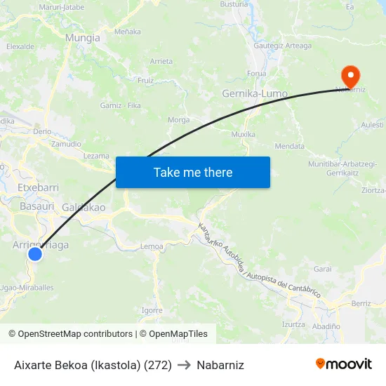 Aixarte Bekoa (Ikastola) (272) to Nabarniz map