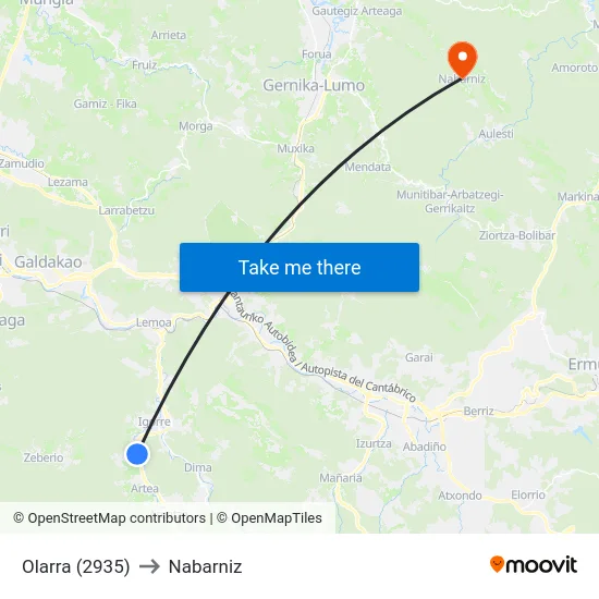 Olarra (2935) to Nabarniz map