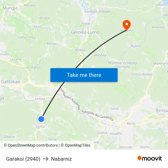 Garakoi (2940) to Nabarniz map