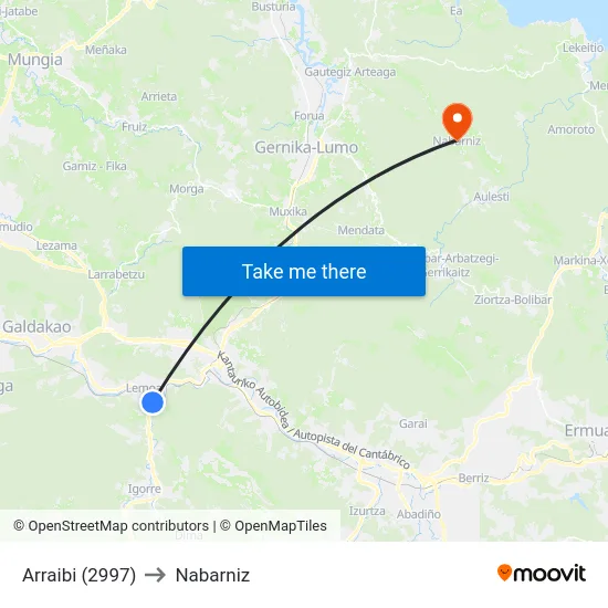 Arraibi (2997) to Nabarniz map