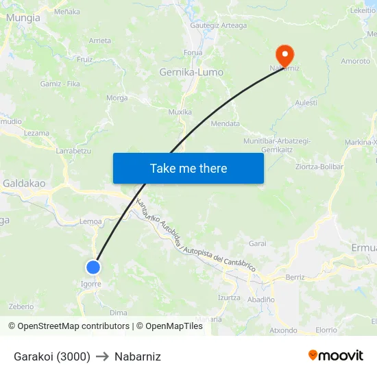 Garakoi (3000) to Nabarniz map