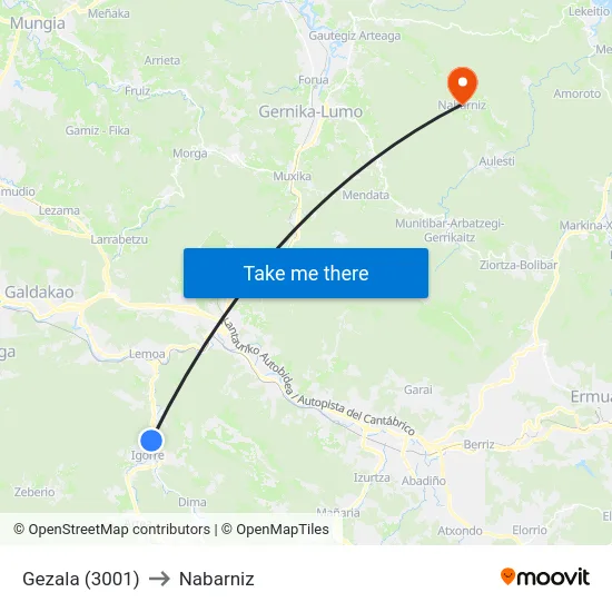 Gezala (3001) to Nabarniz map