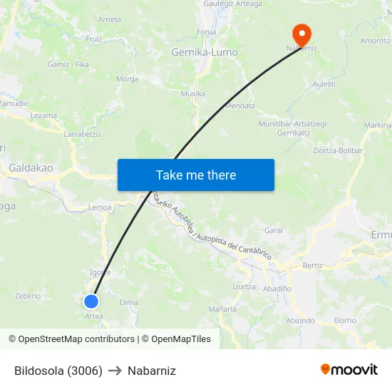 Bildosola (3006) to Nabarniz map