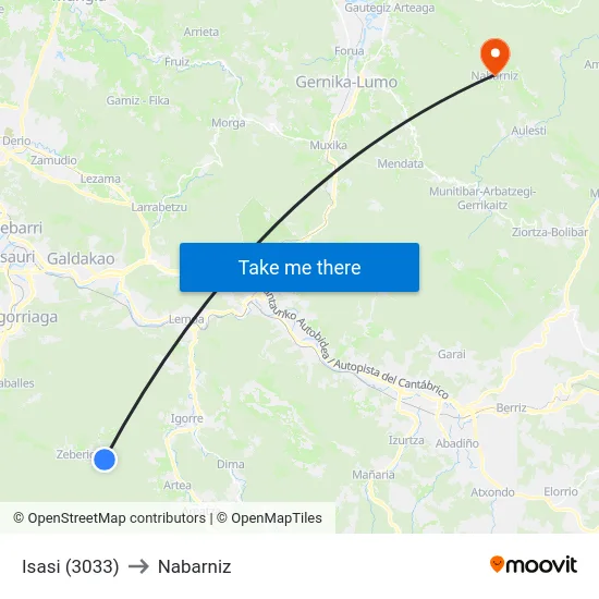 Isasi (3033) to Nabarniz map