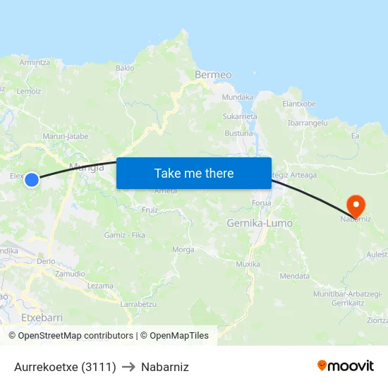 Aurrekoetxe (3111) to Nabarniz map