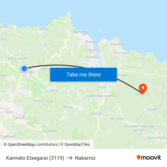 Karmelo Etxegarai (3119) to Nabarniz map