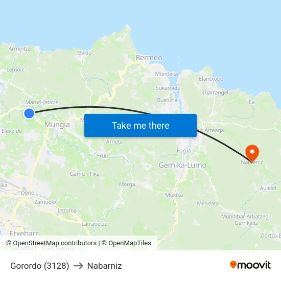 Gorordo (3128) to Nabarniz map