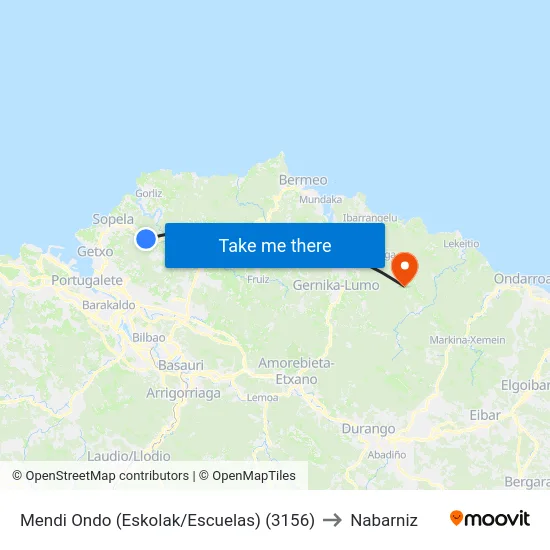 Mendi Ondo (Eskolak/Escuelas) (3156) to Nabarniz map