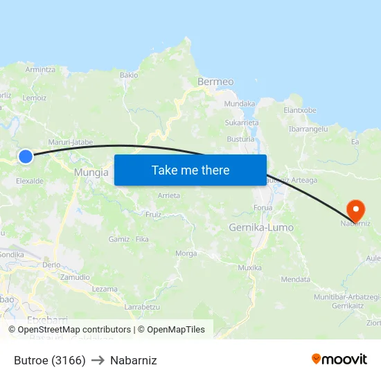 Butroe (3166) to Nabarniz map