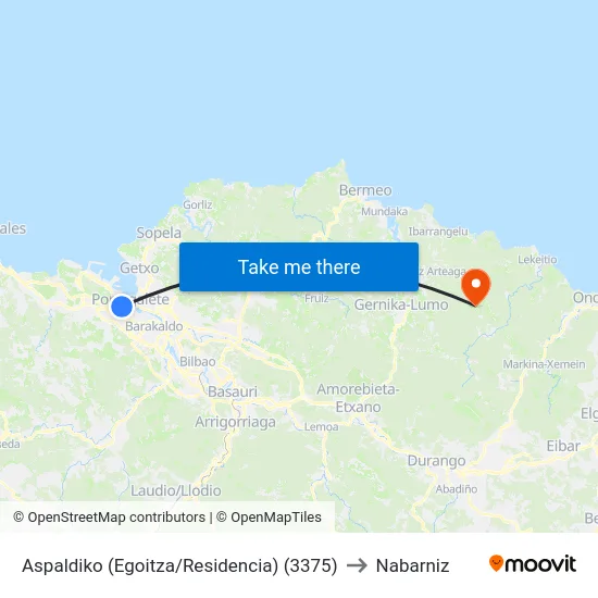 Aspaldiko (Egoitza/Residencia) (3375) to Nabarniz map