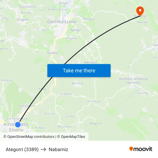 Ategorri (3389) to Nabarniz map