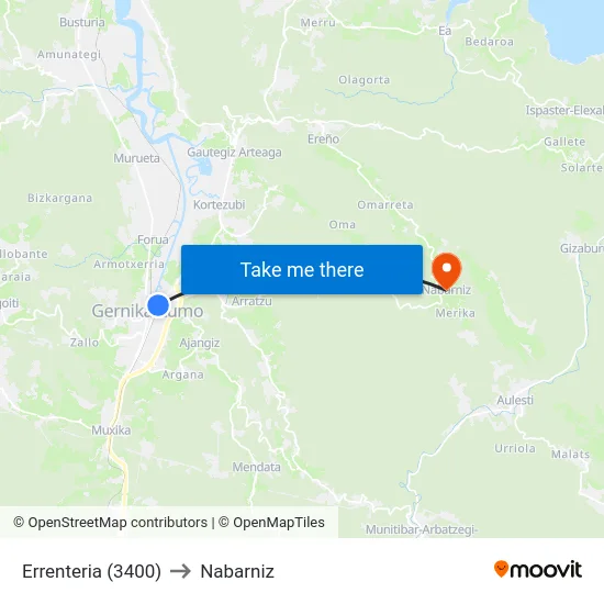 Errenteria (3400) to Nabarniz map