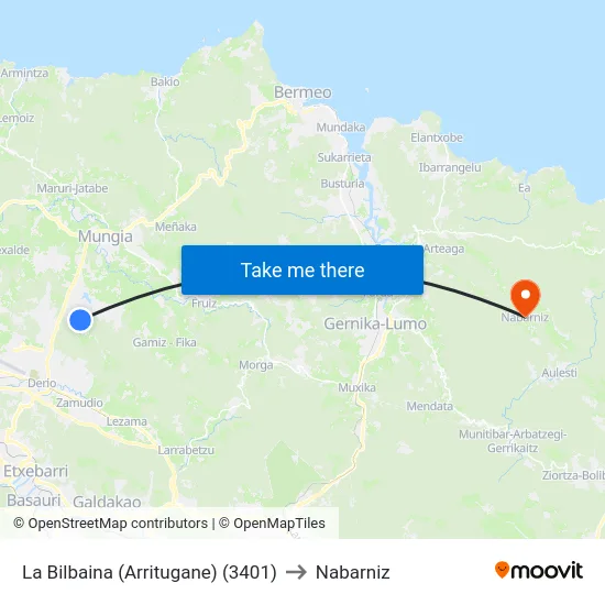 La Bilbaina (Arritugane) (3401) to Nabarniz map