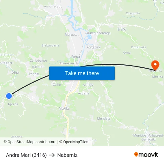 Andra Mari (3416) to Nabarniz map