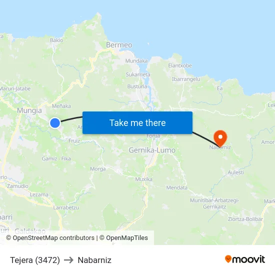 Tejera (3472) to Nabarniz map