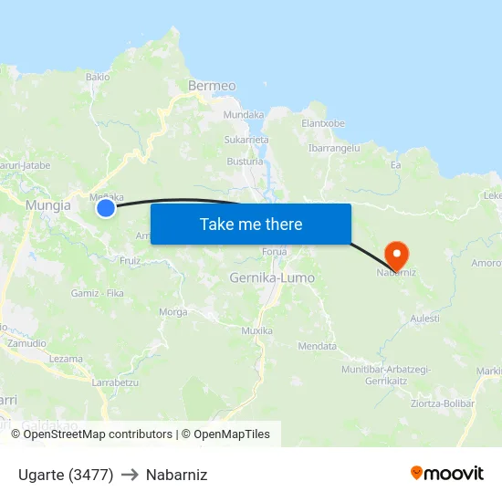 Ugarte (3477) to Nabarniz map