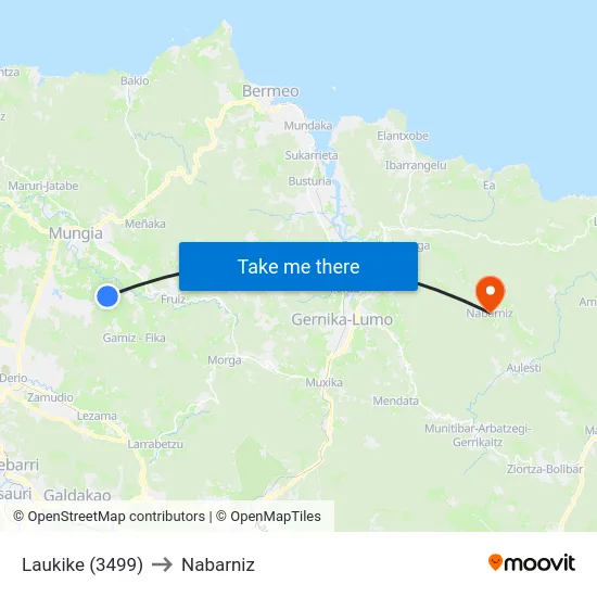 Laukike (3499) to Nabarniz map