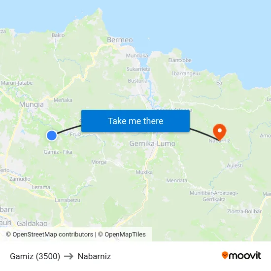 Gamiz (3500) to Nabarniz map