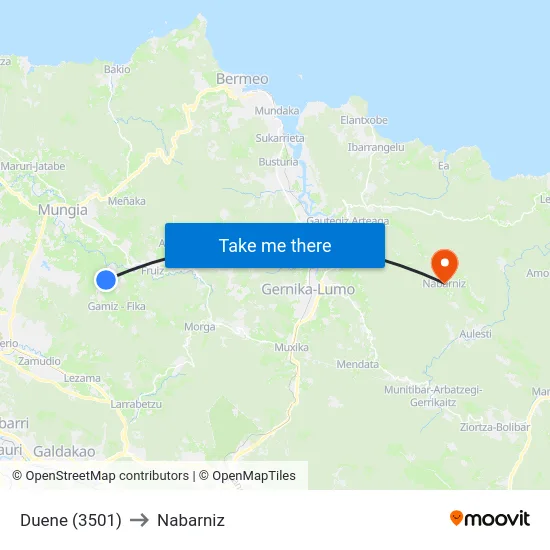 Duene (3501) to Nabarniz map