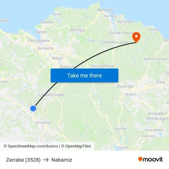 Zerrabe (3528) to Nabarniz map