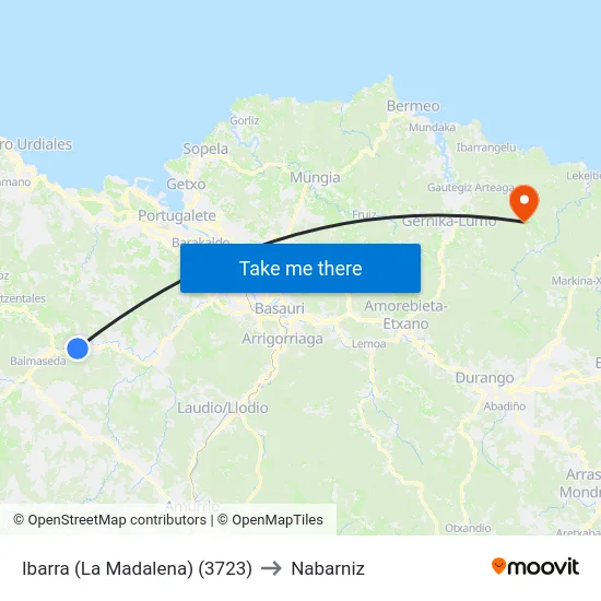 Ibarra (La Madalena) (3723) to Nabarniz map