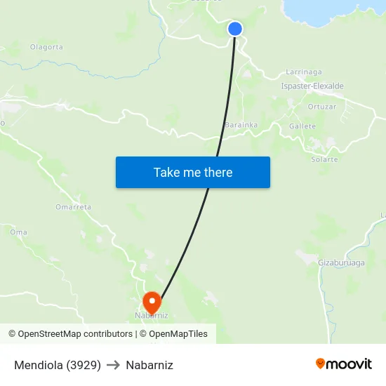 Mendiola (3929) to Nabarniz map