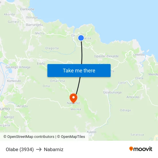 Olabe (3934) to Nabarniz map