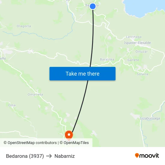 Bedarona (3937) to Nabarniz map