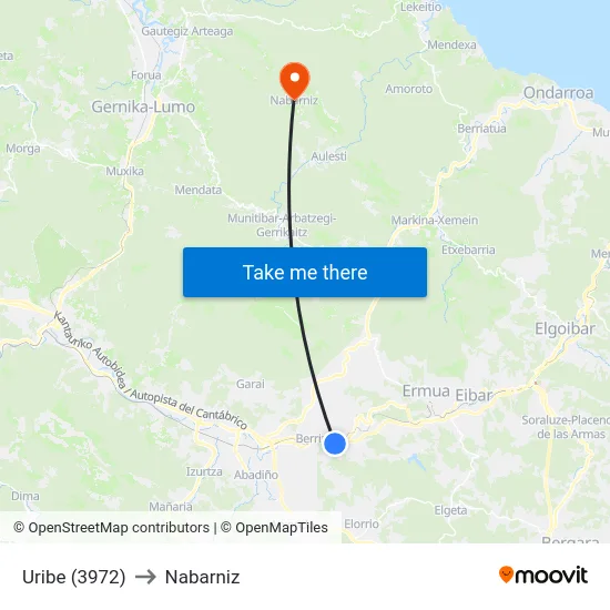 Uribe (3972) to Nabarniz map