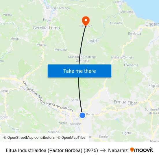 Eitua Industrialdea (Pastor Gorbea) (3976) to Nabarniz map