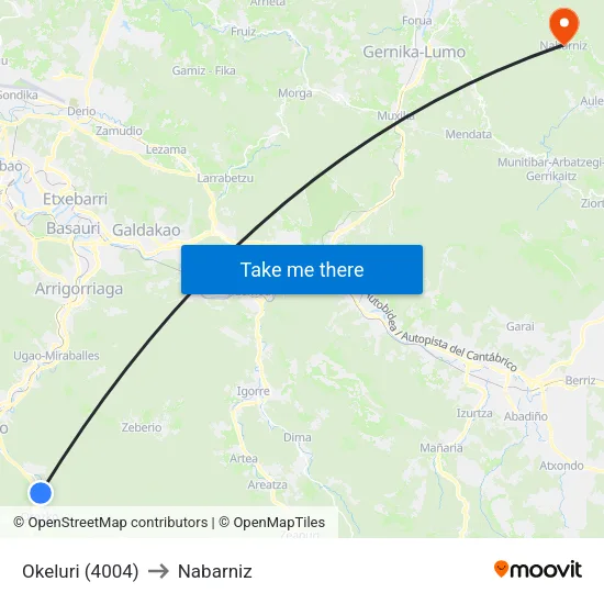 Okeluri (4004) to Nabarniz map