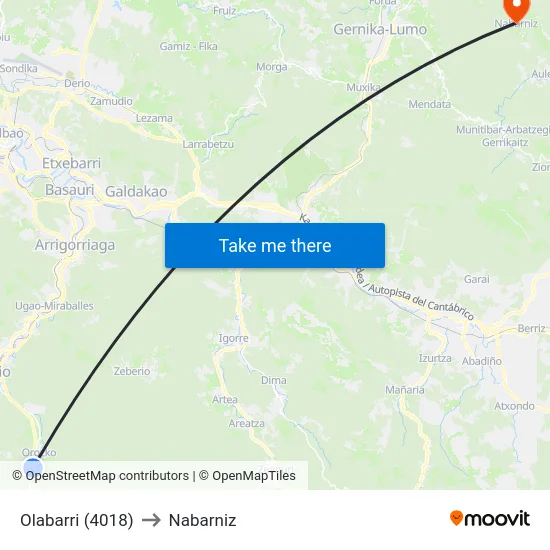 Olabarri (4018) to Nabarniz map