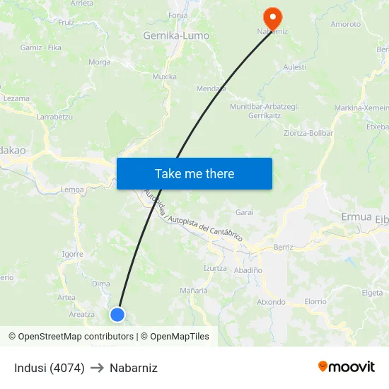Indusi (4074) to Nabarniz map