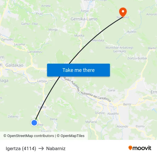 Igertza (4114) to Nabarniz map