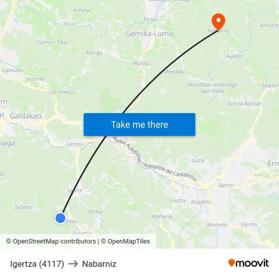 Igertza (4117) to Nabarniz map