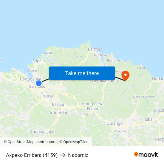 Axpeko Erribera (4159) to Nabarniz map
