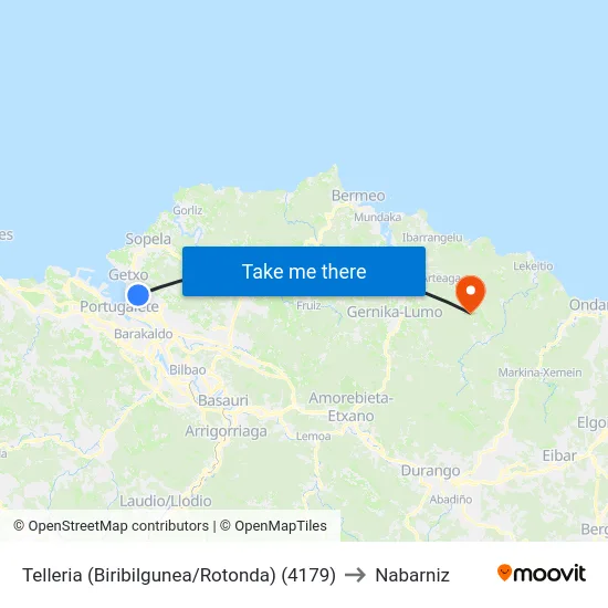 Telleria (Biribilgunea/Rotonda) (4179) to Nabarniz map