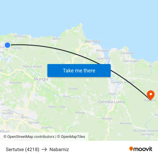 Sertutxe (4218) to Nabarniz map