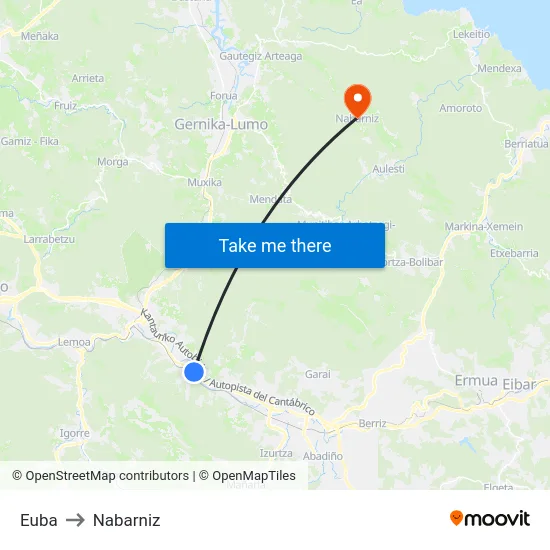 Euba to Nabarniz map